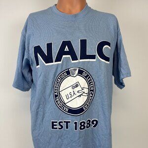 Vintage 90s National Association Of Letter Carriers T Shirt Mens Size L Blue USA